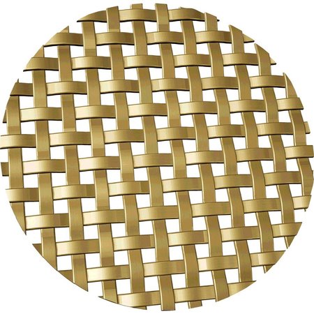 DESIGNS OF DISTINCTION .1875" Flat Square Decorative Grille - Satin Brass, 18" W x 48" L Sheet 011848RE25SB1